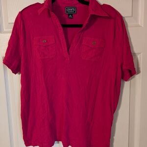 Chaps Women's Fuchsia Short Sleeve Polo Shirt